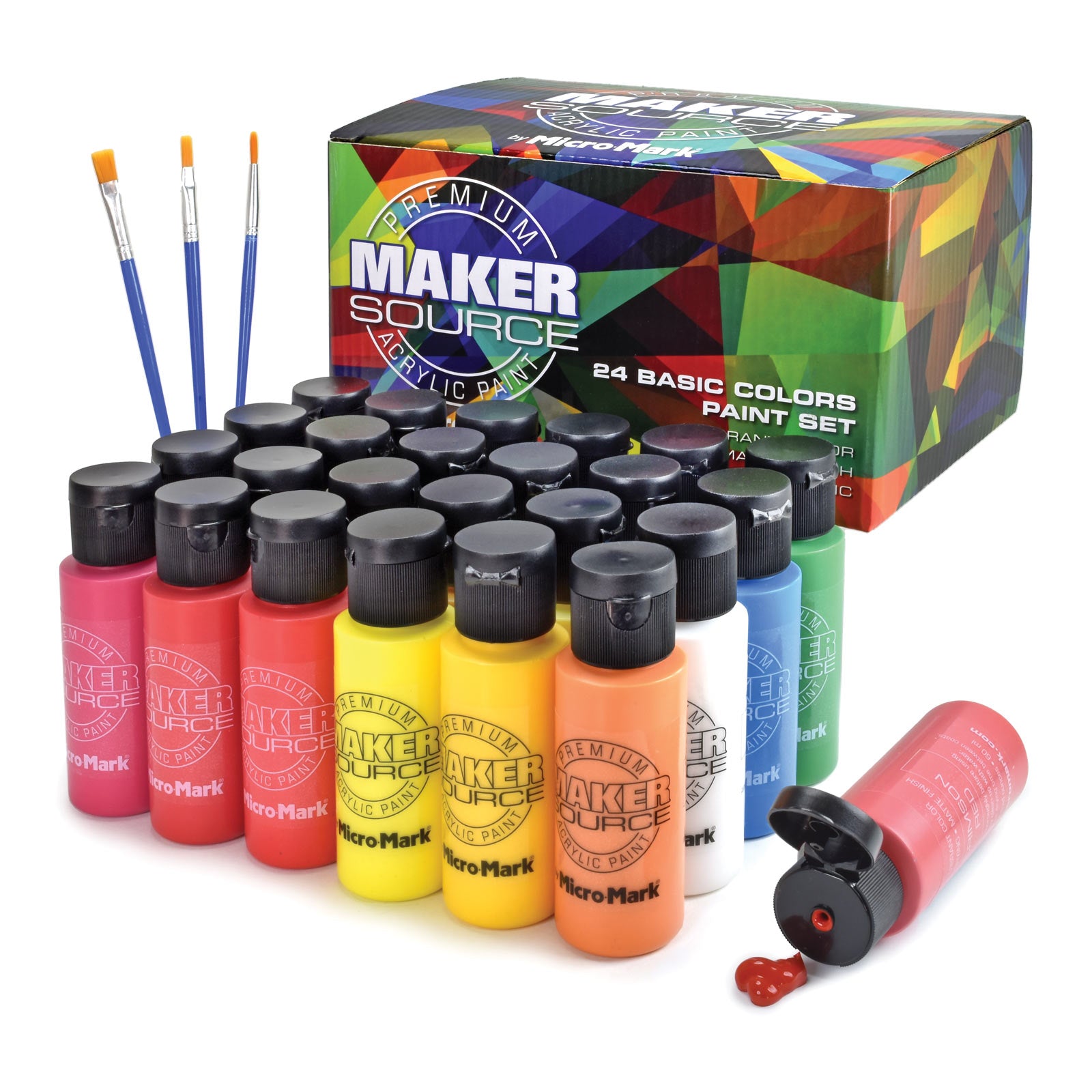 Maker Source by Corebazaarstore 24 Colors Basic Paint Set