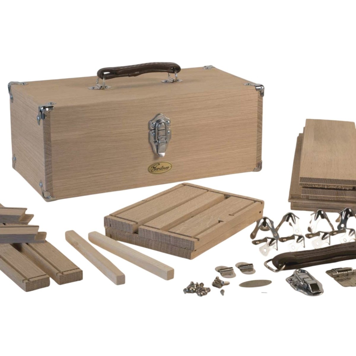 Gerstner International Unfinished Wooden Tote Case DIY Kit, Green Felt