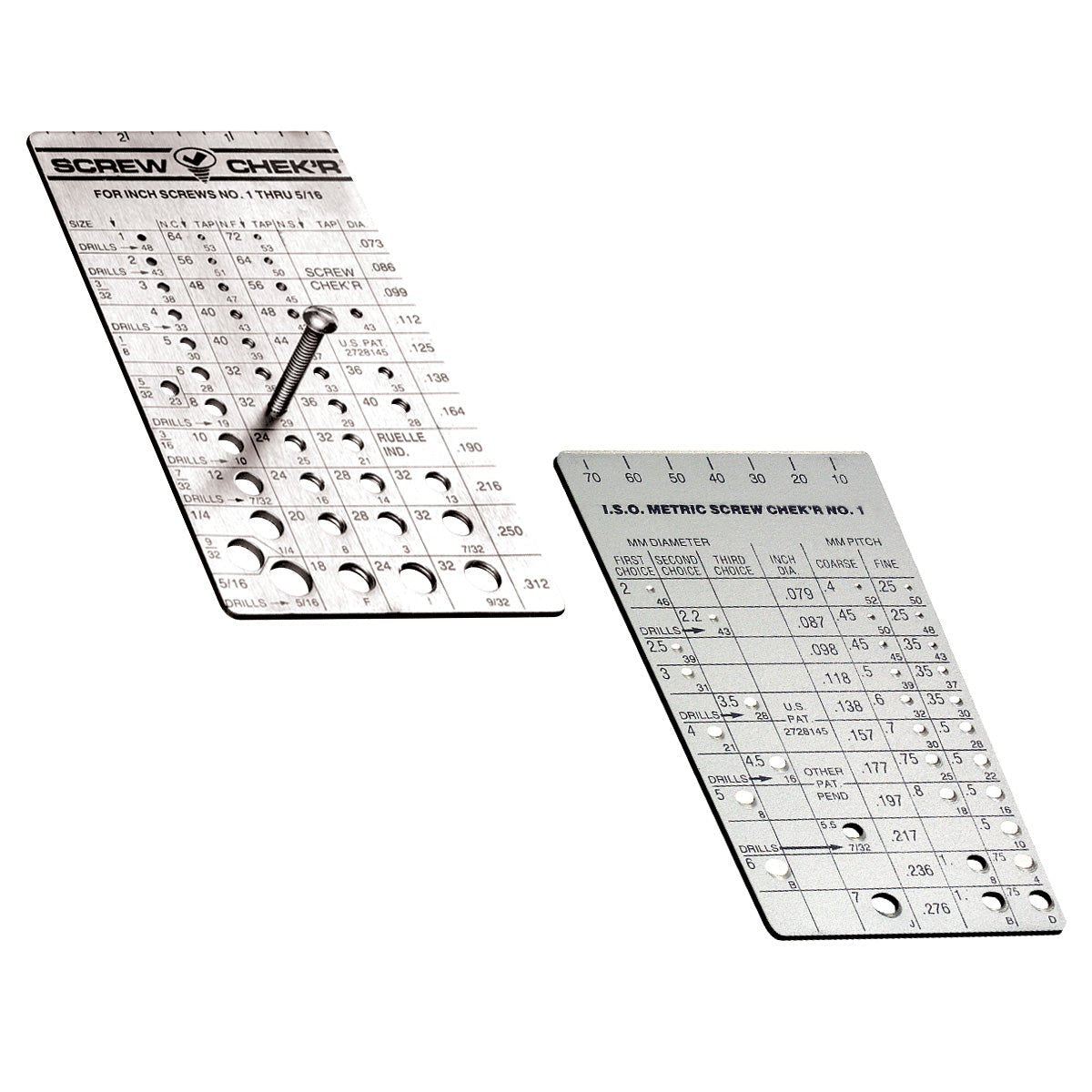 Inch And Metric Screw Check'R Set Of 2 Screw Checker