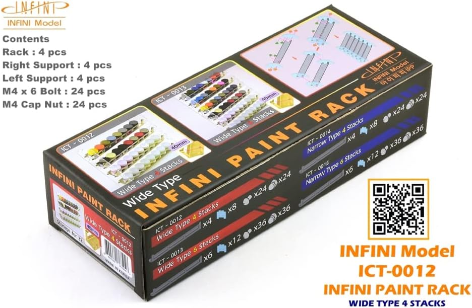 Infini Model Acrylic Wide Type Paint Rack, 4 Stacks