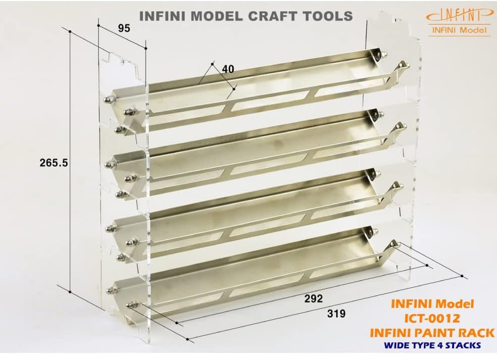 Infini Model Acrylic Wide Type Paint Rack, 4 Stacks