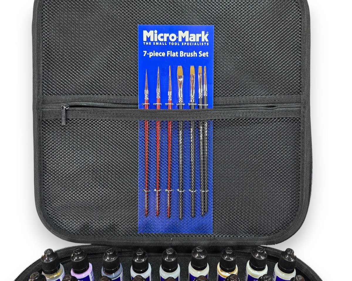 Micro - Mark Basic Acrylic Painting Set with Brushes, Mediums & Empty Bottles, 89 - Piece