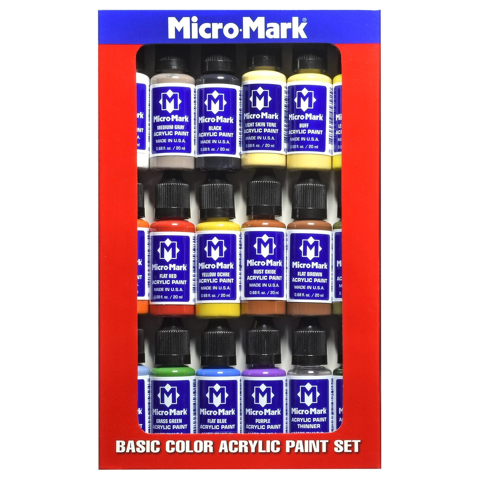 Micro - Mark Basic Color Acrylic Paint Set