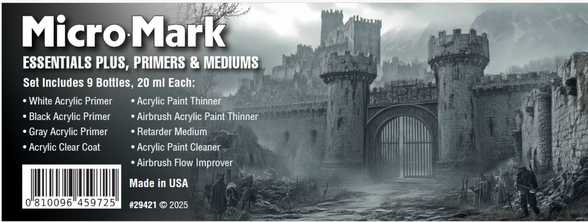 Micro - Mark Essentials Plus, Primers and Mediums Acrylic Paint Set