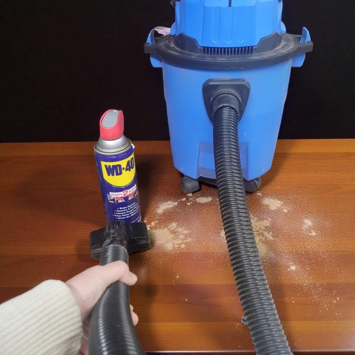 Mini Wet/Dry Vacuum in use