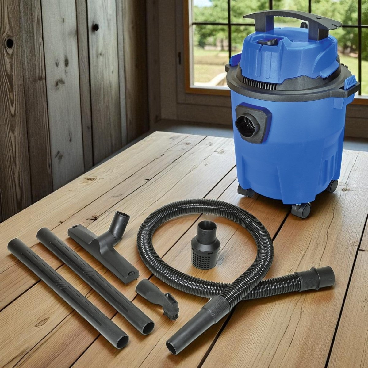 Micro - Mark Mini Wet/Dry Vacuum, 3 Gallon, 4 Horsepower, 4.0 HP AC, Blue