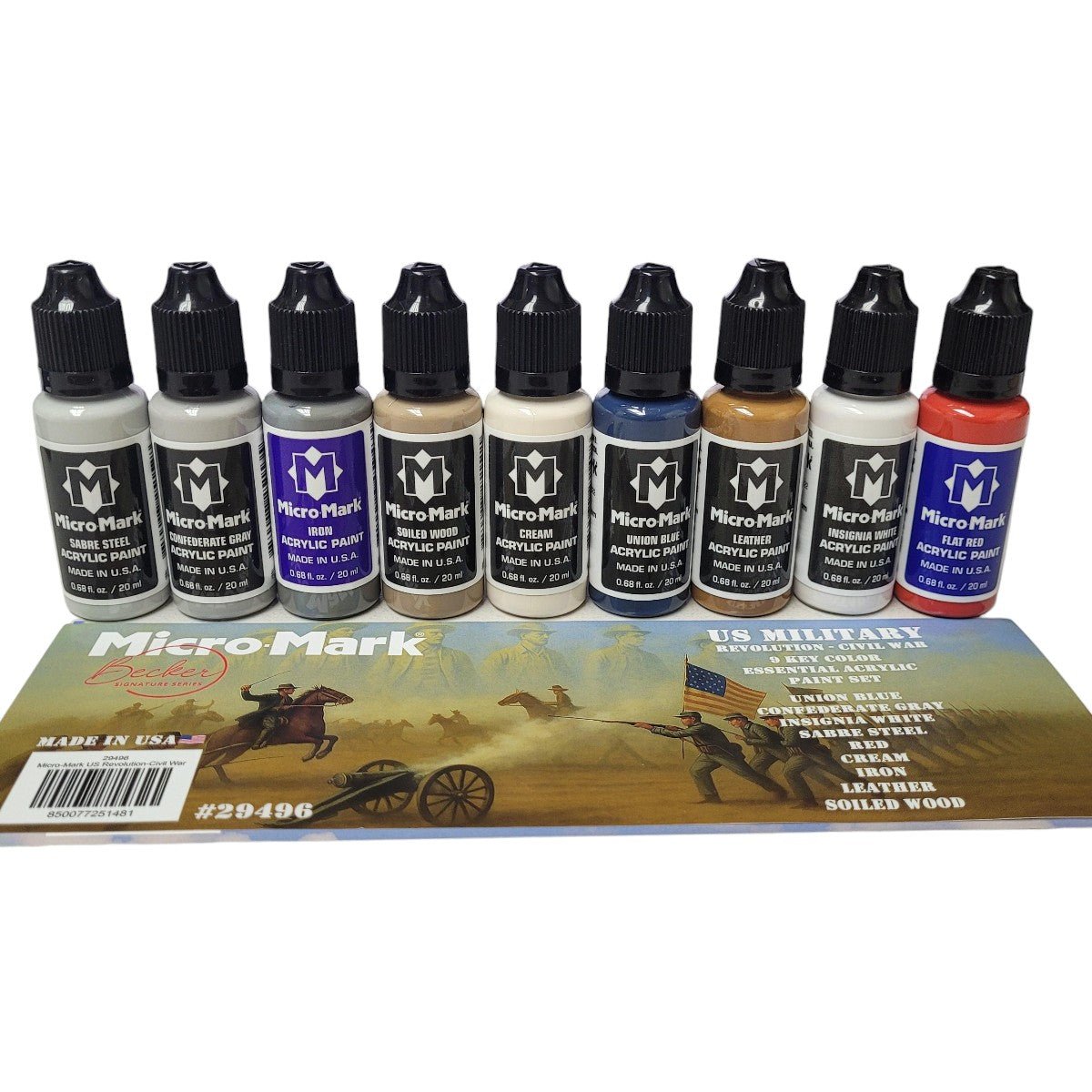 US Revolution-Civil War Acrylic Paint Set, 9pc