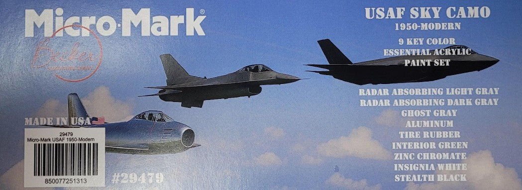 Micro - Mark USAF 1950 - Modern Sky Camo Acrylic Paint Set, 9pc