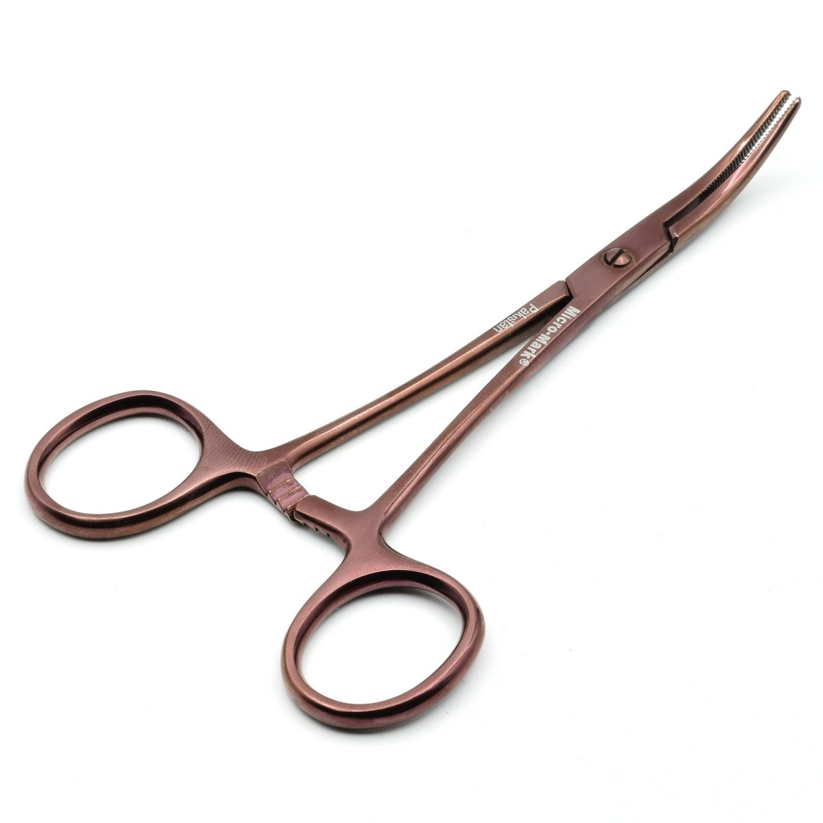 Surgical Hemostat, Curved Tip, Titanium Plated
