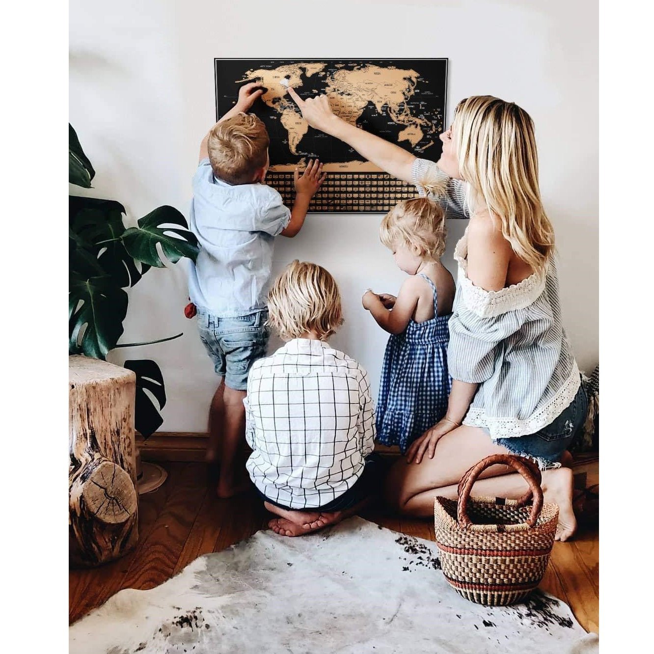 World Travel Scratch Off Tracker Map, Black and Gold